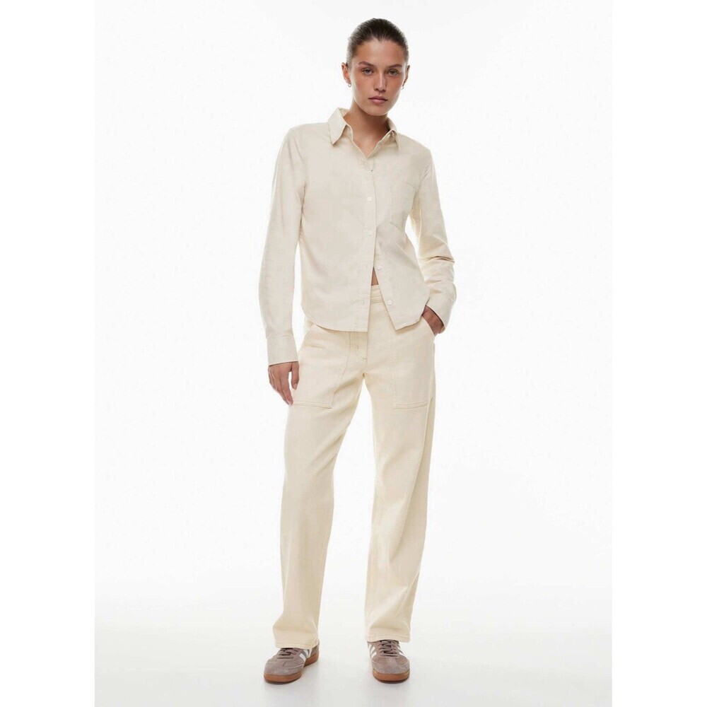 Wilfred Free Aritzia Modern Utility Straight Leg Women’s Pants Cream Sz 12 36x31